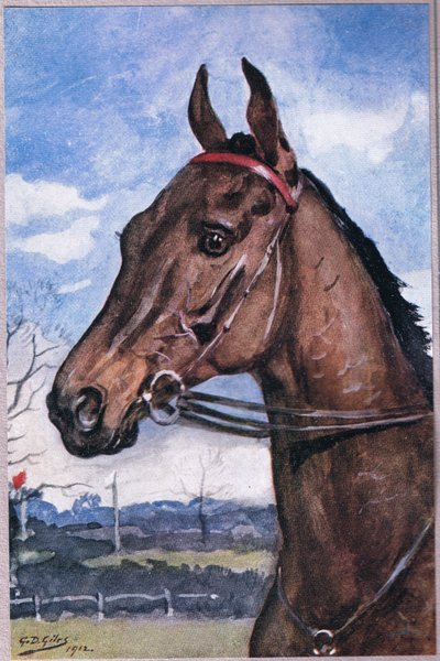 Hvordan vi slo favoritten, fra Poems of Adam Lindsay Gordon utgitt av TN Foulis, 1912 av Godfrey Douglas Giles