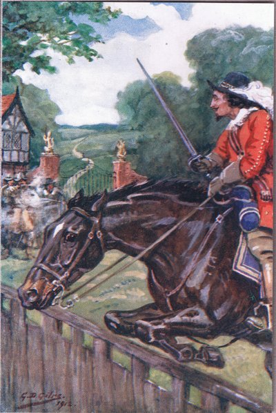 The Romance of Britonmarte: Men hun ryddet med tommer av eikebrettet, fra Poems of Adam Lindsay Gordon utgitt av T. N. Foulis, 1912 av Godfrey Douglas Giles