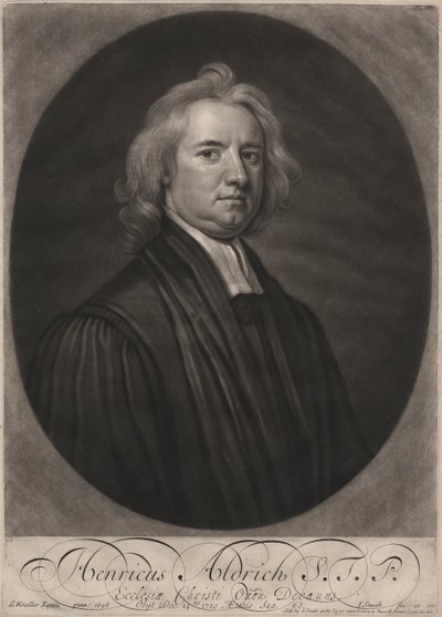 Henricus Aldrich, gravert av John Smith (1652-1743), 1696 (mezzotint) av Godfrey Kneller