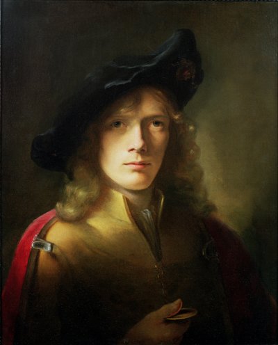Portrett av en ung mann som holder en medalje av Godfrey Kneller