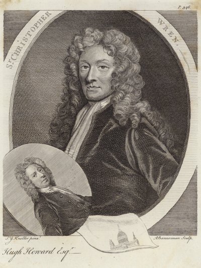 Sir Christopher Wren og Hugh Howard av Godfrey Kneller