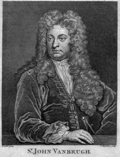 Sir John Vanbrugh, gravert av Thomas Chambars (gravering) av Godfrey Kneller