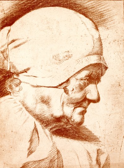Hodet til en gammel kvinne av Godfried Schalcken