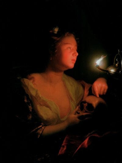Mary Magdalene Grieving (olje på eikepanel) av Godfried Schalcken