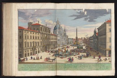 Piazza Navona te Roma Prospekt av pavepalasset i Quirinale kjent som Monte Cavallo (tittel på objekt) av Gommarus Wouters