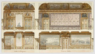 Innredningsprosjekt for leilighetene til keiseren og keiserinnen på slottet i Versailles. av Gondoin
