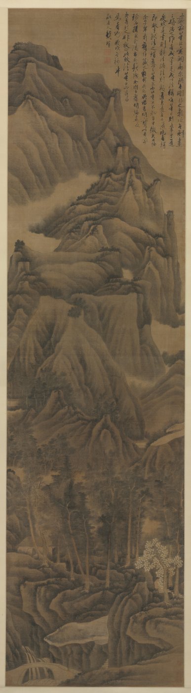 Landskap i stil med Dong Yuan og Juran, ca. 1650. av Gong Xian