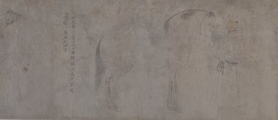Detalj av Five Tribute Horses (blekk og farge på papir) av Gonglin Li
