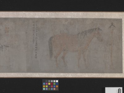 Five Tribute Horses (blekk og farge på papir) av Gonglin Li