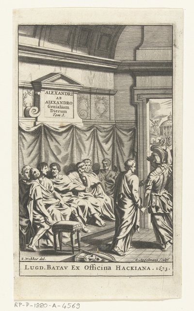 Tittelside for Alexander ab Alexander, Genialium dierum, del 1, 1673 av Gonsales Appelmans (attributed to)