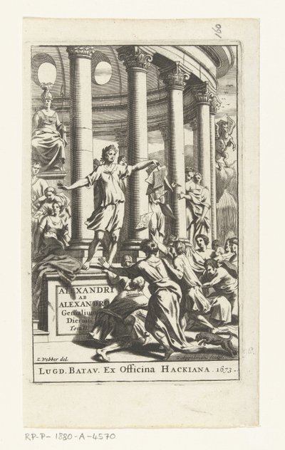Tittelside for Alexander ab Alexander, Genialium dierum, del 2, 1673 av Gonsales Appelmans (attributed to)