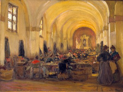 Tobakksfabrikk i Sevilla (oljemaleri) av Gonzalo Bilbao Martinez
