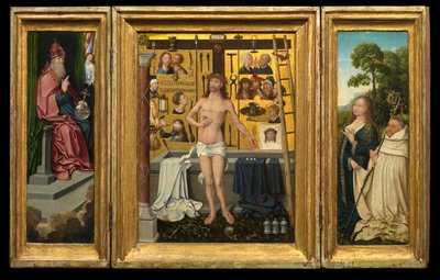Triptyk av Antonius Tsgrooten (olje på panel) av Goossen van der (1465 c.1538) Weyden