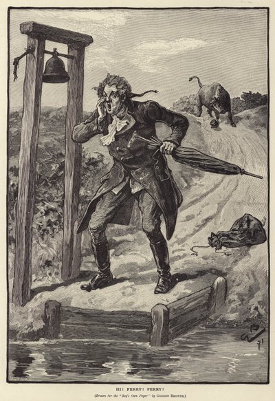 Hei! Ferje! Ferje! (gravering) av Gordon Frederick (after) Browne