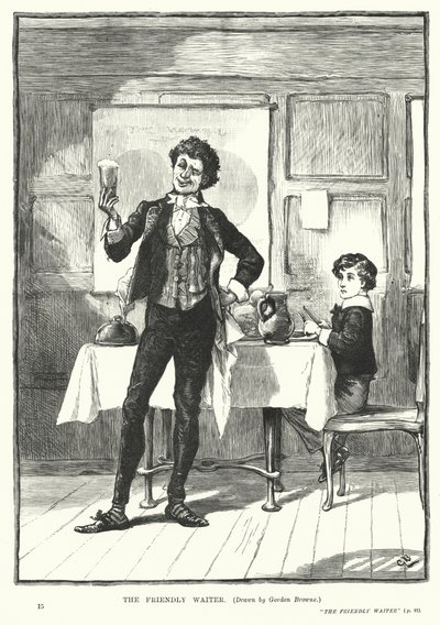 Den vennlige servitøren (gravering) av Gordon Frederick (after) Browne