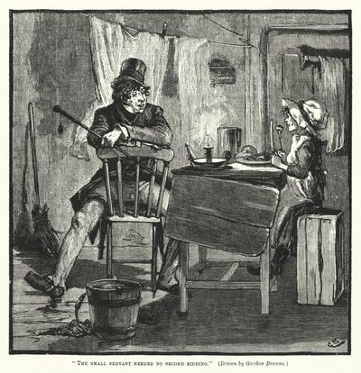 Den lille tjeneren trengte ingen andre bud (gravering) av Gordon Frederick (after) Browne