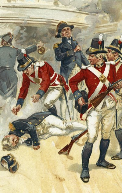 Admiral Lord Nelson dødelig såret i slaget ved Trafalgar av Gordon Frederick Browne