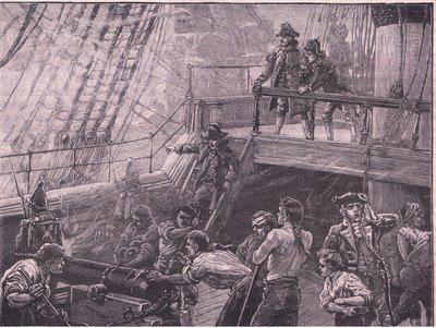 Admiral Rodney bombarderer Le Havre AD 1759 av Gordon Frederick Browne