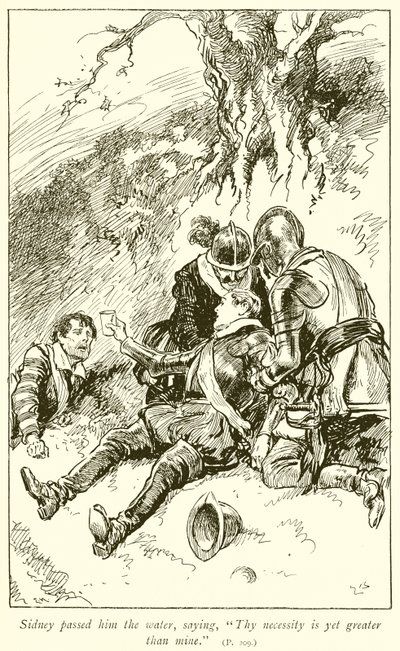 Sir Philip Sidneys død av Gordon Frederick Browne