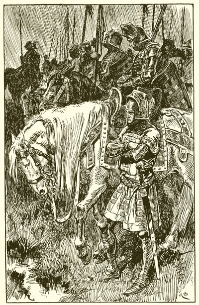 Engelskmenn venter på morgenen til slaget ved Agincourt av Gordon Frederick Browne