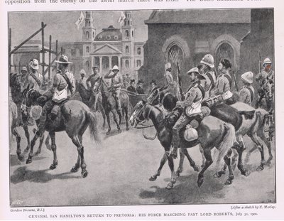 General Ian Hamiltons retur til Pretoria: hans styrke marsjerte forbi Lord Roberts 30. juli 1900 av Gordon Frederick Browne