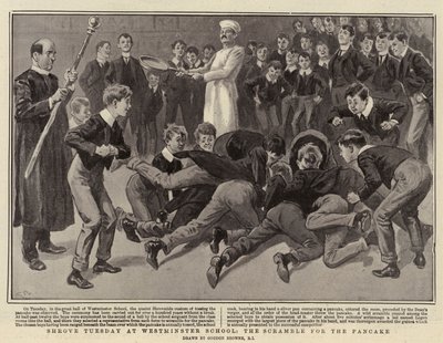 Fastelavn på Westminster School, Scramble for the Pancake av Gordon Frederick Browne
