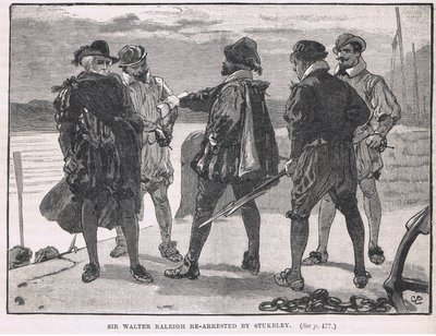 Sir Walter Raleigh arrestert på nytt av Stukeley 1618 av Gordon Frederick Browne