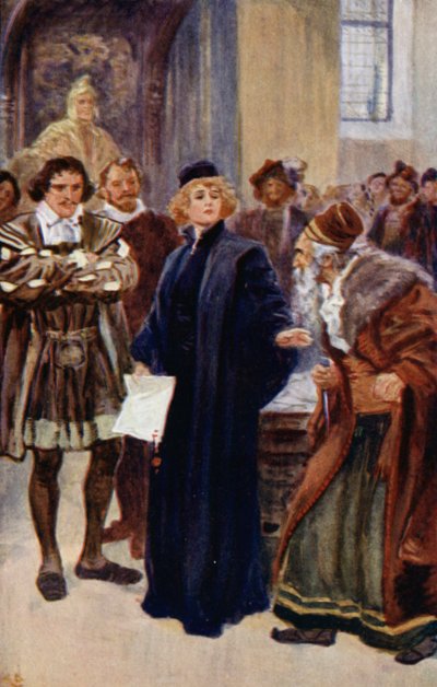 «Vent litt, jøde,» sa Portia av Gordon Frederick Browne