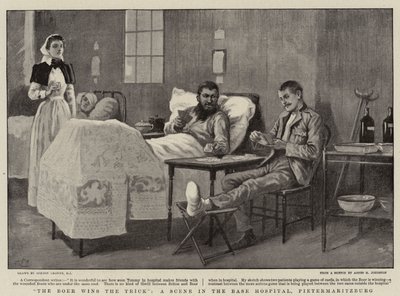 Boeren vinner Trick, A Scene in the Base Hospital, Pietermaritzburg av Gordon Frederick Browne