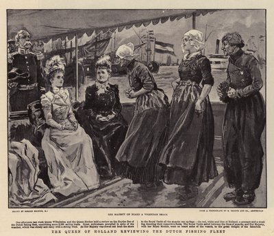 Dronningen av Holland gjennomgår den nederlandske fiskeflåten av Gordon Frederick Browne