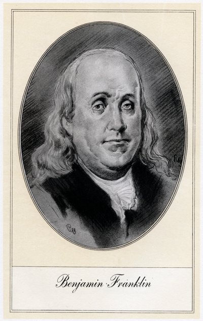 Benjamin Franklin, politisk skikkelse og statsmenn i USA, tidlig på 1900-tallet av Gordon Ross