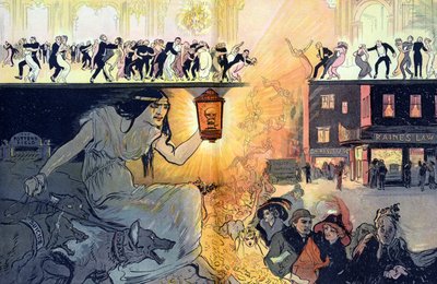 Dødsdansen, pub. 1912 (fargelitografi) av Gordon Ross