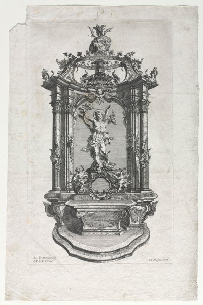 Modell for alter for treskjærere. av Gottfried Bernhard Götz