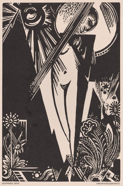 Uten tittel (Girl with Bird of Paradise) av Gottfried Graf