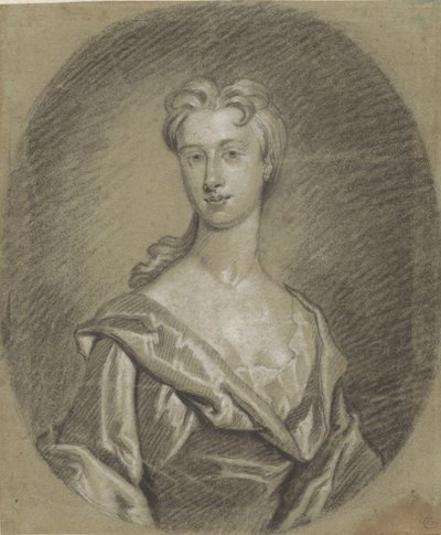 Kvinneportrett, byste, i oval av Gottfried Kneller