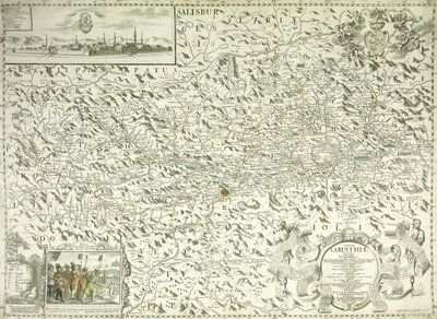 Et kart over Østerrike og Tsjekkoslovakia, 1718 av Gottfried Pfantz