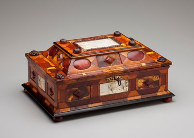 Høvisk ravskrin, ca. 1695 (rav, elfenben, tre, glass, messing og fløyel) av Gottfried Wolffram