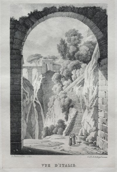 Utsikt over Italia, 1820. av Gottfried or Godefroy Engelmann