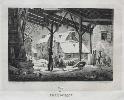 Utsikt over Chamboissy, 1820. av Gottfried or Godefroy Engelmann