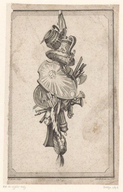 Trofé med vaser og skjold av Gottlieb Friedrich Riedel