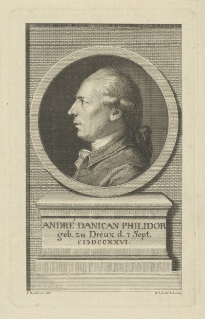 Portrett av François-André Danican Philidor 1726-1795, ca. 1790. av Gottlob August Liebe