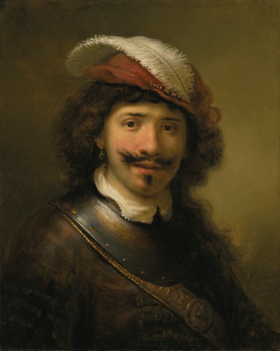 Portrett av en mann med en kløft og en plymet hatt, 1636. av Govaert Flinck