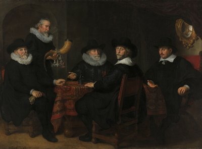 Fire guvernører for Arquebusiers' Civic Guard, Amsterdam, 1642. av Govert Flinck