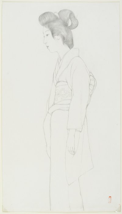 (Tegning av en stående kvinne), tidlig på 1900-tallet av Goyo Hashiguchi