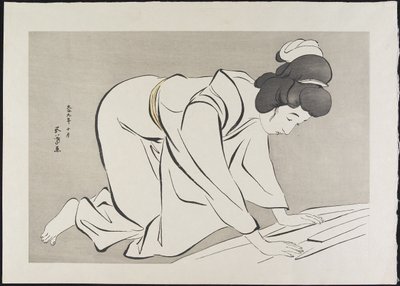 Kvinne folde kimono, oktober 1920 av Goyo Hashiguchi
