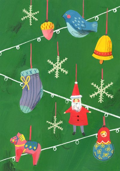 Julepynt, 2013 (olje på papir) av Grace Helmer