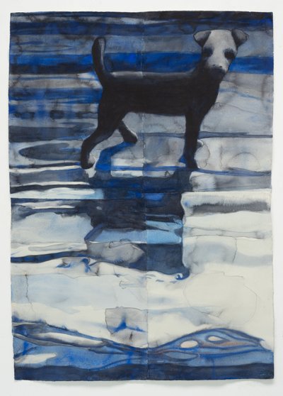 Lekehund, 2025 (akvarell) av Graham Dean