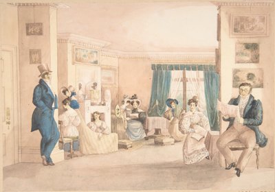 Et interiør i Hatton, Warwickshire, 1820-30. av Granddaughters of Dr. Samuel Parr.