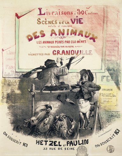 Scener fra dyrenes liv, av Gerard Grandville (1803-1847) av Grandville