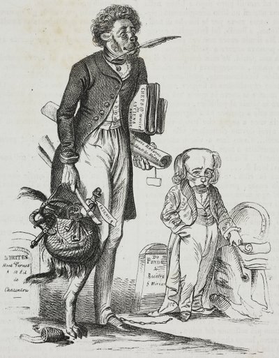 Hvorfor ta snuten vekk fra beist?, karikatur av Jean-Jacques Grandville (1803-1847), litografi av Gaetano Riccio fra Poliorama Pittoresco, n 38, 30. april av Grandville